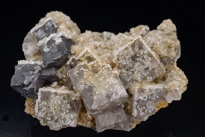 Galena, fluorite and quartz, Boltsburn mine, Co. Durham, England