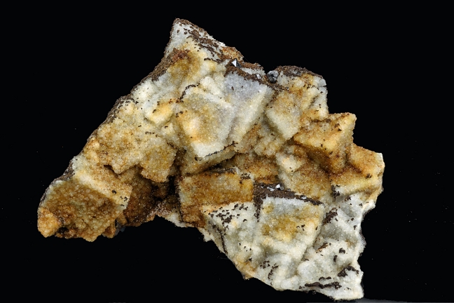 Quartz epimorph after Fluorite with Ankerite and Sphalerite