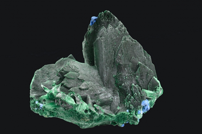 Malachite Pseudomorph after Azurite with Plancheite