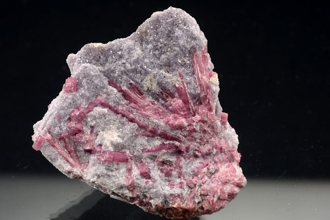 Elbaite(var. rubellite) in Lepidolite