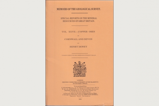 Special Report on the Mineral Resources of Great Britain Vol. XXVII